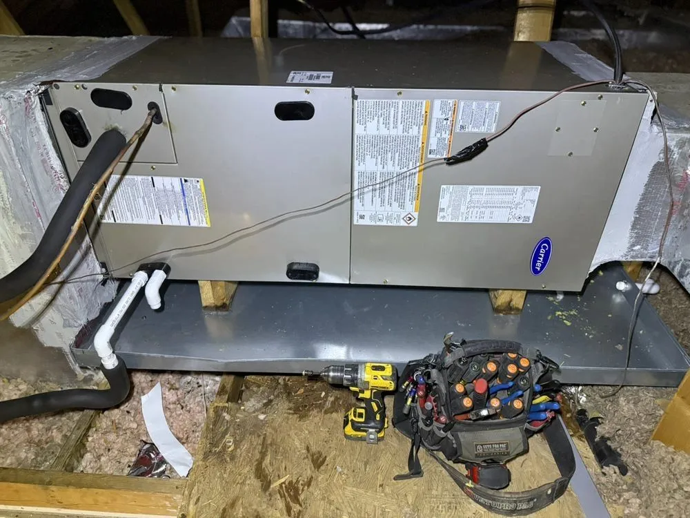 HVAC ductwork prepared for indoor air quality system installation